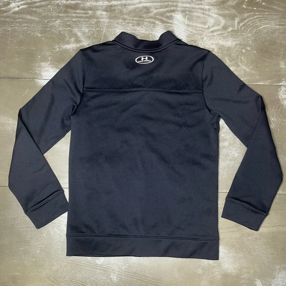 Under Armour Black White Full Zip Track Jacket EUC Boys Youth Large